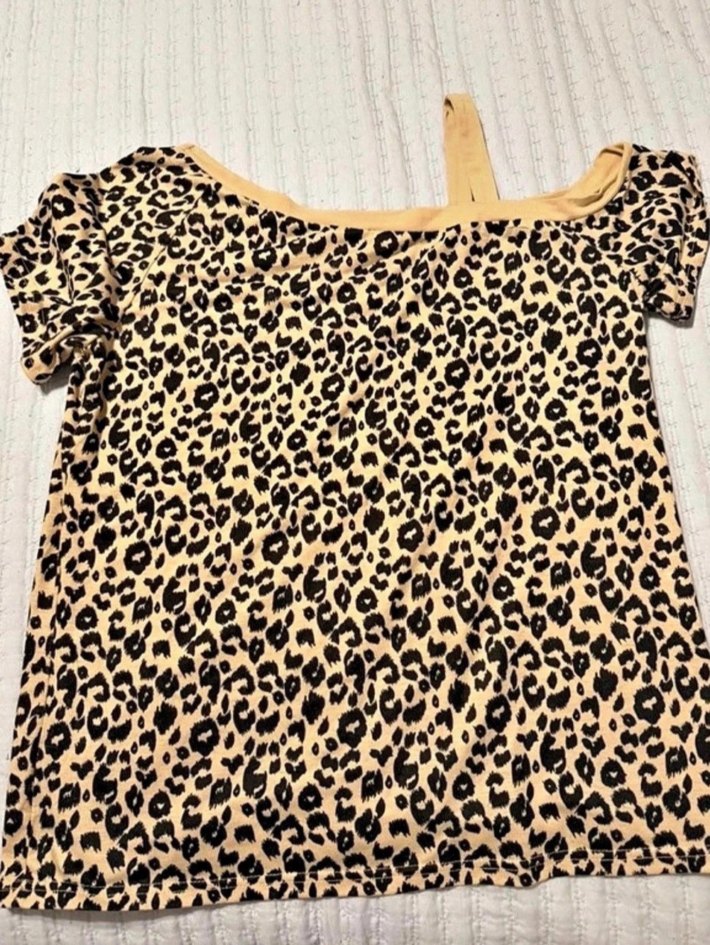 Leopard Print Short Sleeve Top